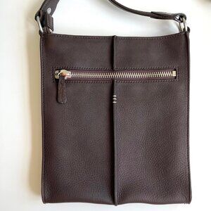 Like New! Ellington Brown Leather Three Stitch Crossbody Bag